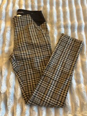 Calvin Klein Plaid Pull-On Pants - XXS